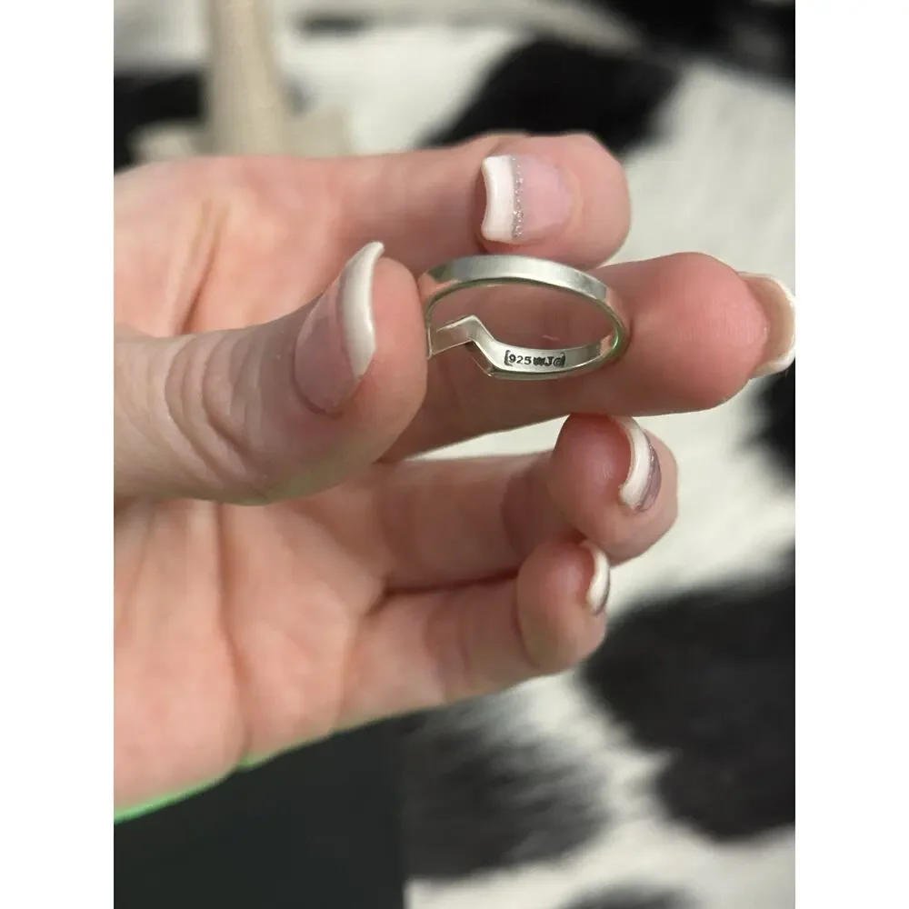Native American Waldeck Johnson Sterling Silver Turquoise Onyx Coral Stack Ring